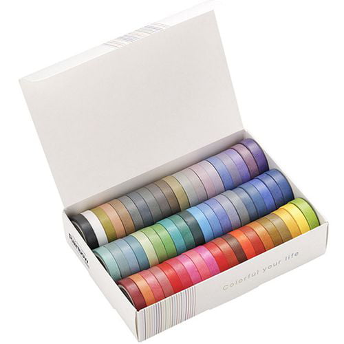 5pcs Solid Color DIY Paper Sticky Adhesive Sticker Decorative Washi Tape